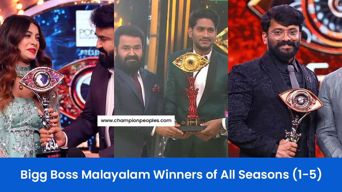 Bigg Boss Malayalam Winners Of All Seasons Championpeoples